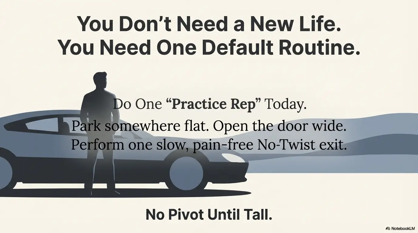 Get in and out of a low car with sciatica