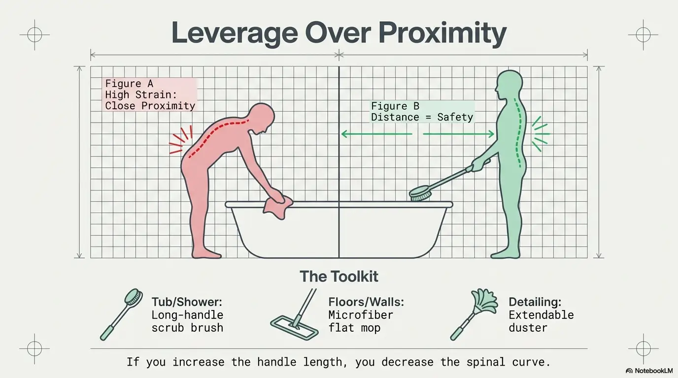 Sciatica-Friendly Bathroom Cleaning: 10-Min Sessions, Kneeling Alternatives, and a No-Bend Setup 4 Sciatica-Friendly Bathroom Cleaning