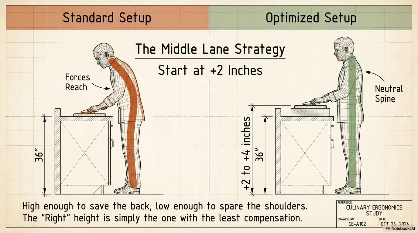 Elbow-Height Cutting Board Riser for Sciatica: The 2–4 Inch Rule (US Kitchen Setup) 4 cutting board riser for sciatica