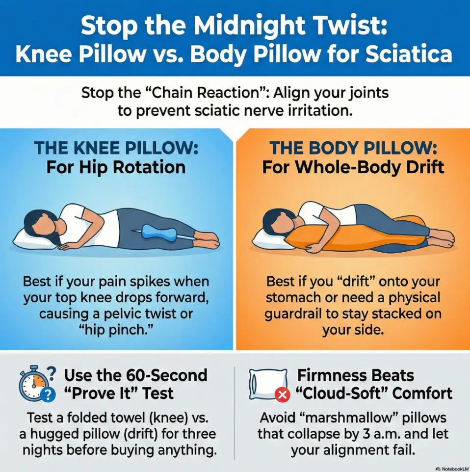 knee pillow vs body pillow for sciatica