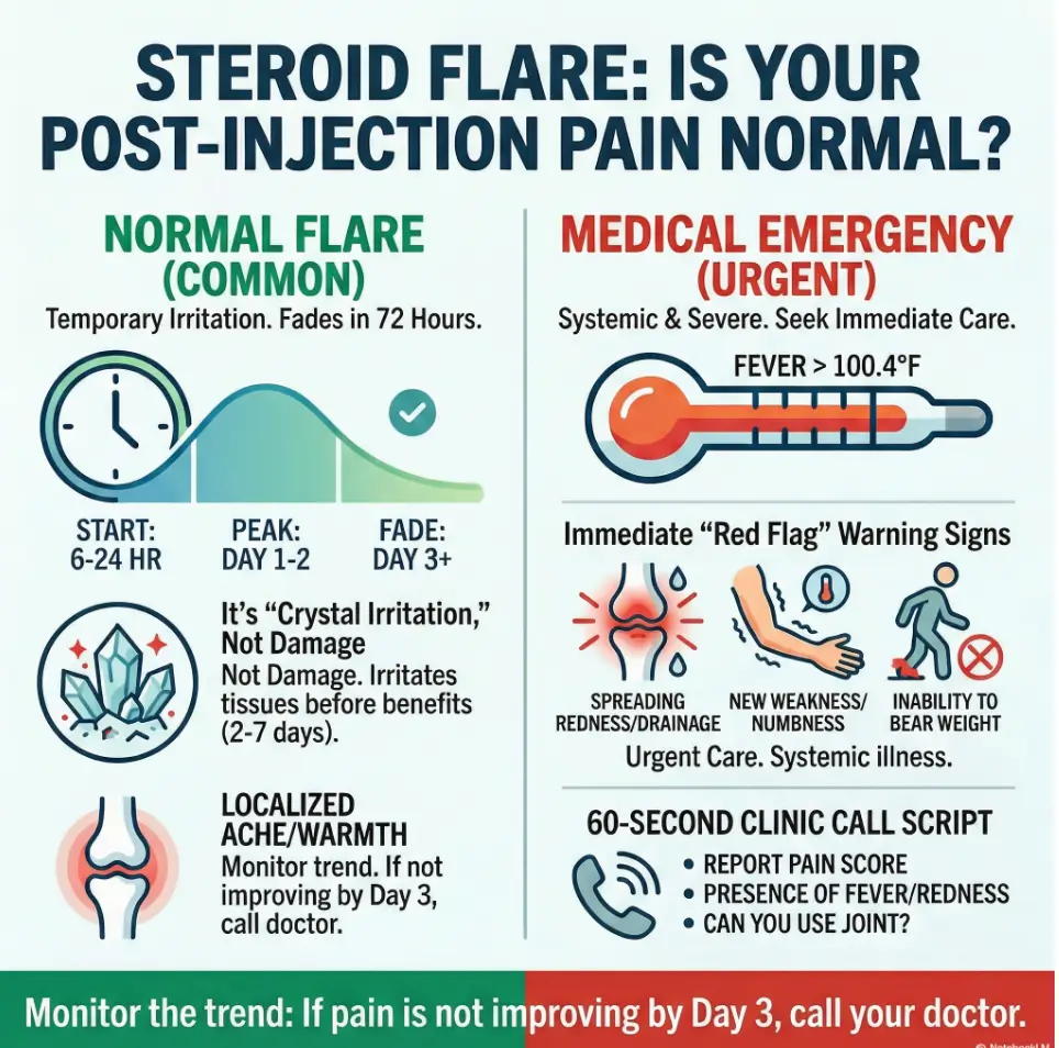 Steroid flare after injection