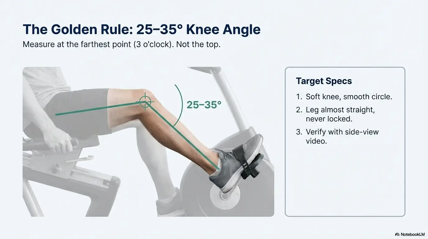 Recumbent Bike Setup for Sciatica: Seat Distance and Knee Angle (25–35°) Step-by-Step 4 recumbent bike setup for sciatica