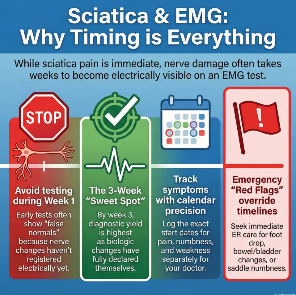 How Long Should You Wait for EMG After Sciatica Starts? A Week-by-Week Timeline 3 sciatica EMG timing