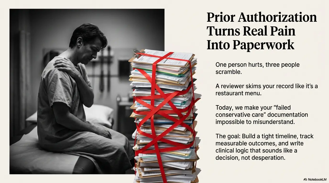 Prior Authorization for MRI: How to Document “Failed Conservative Care” (Working Title) 4 failed conservative care for MRI