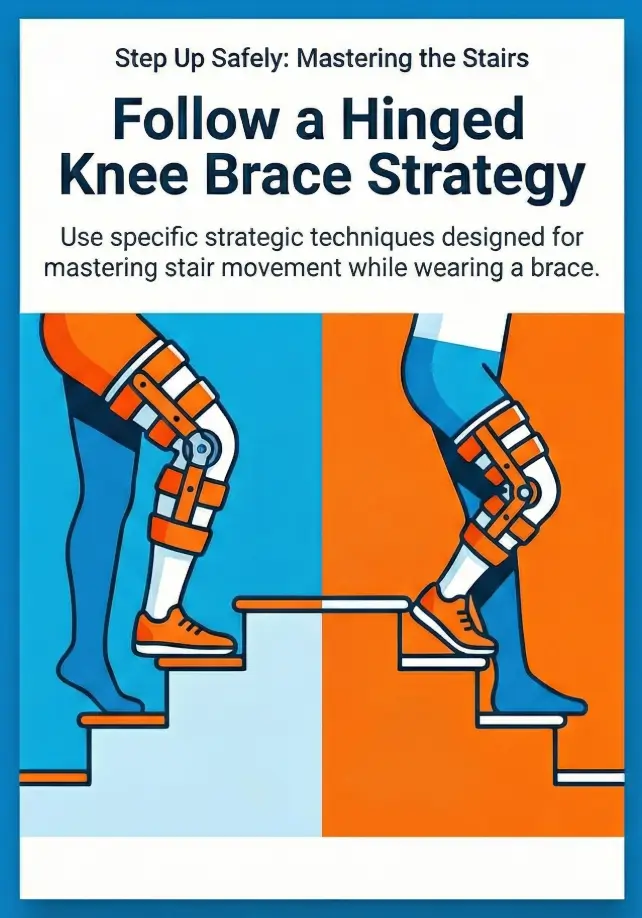 hinged knee brace for stairs