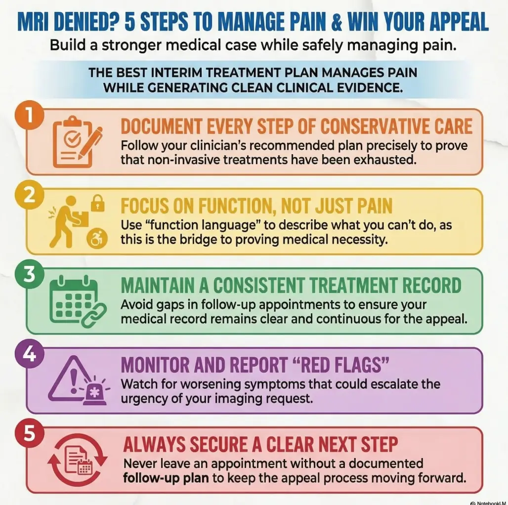 orthopedic pain management after MRI denial appeal