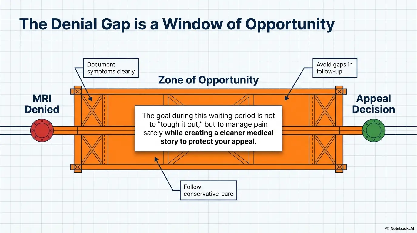 orthopedic pain management after MRI denial appeal