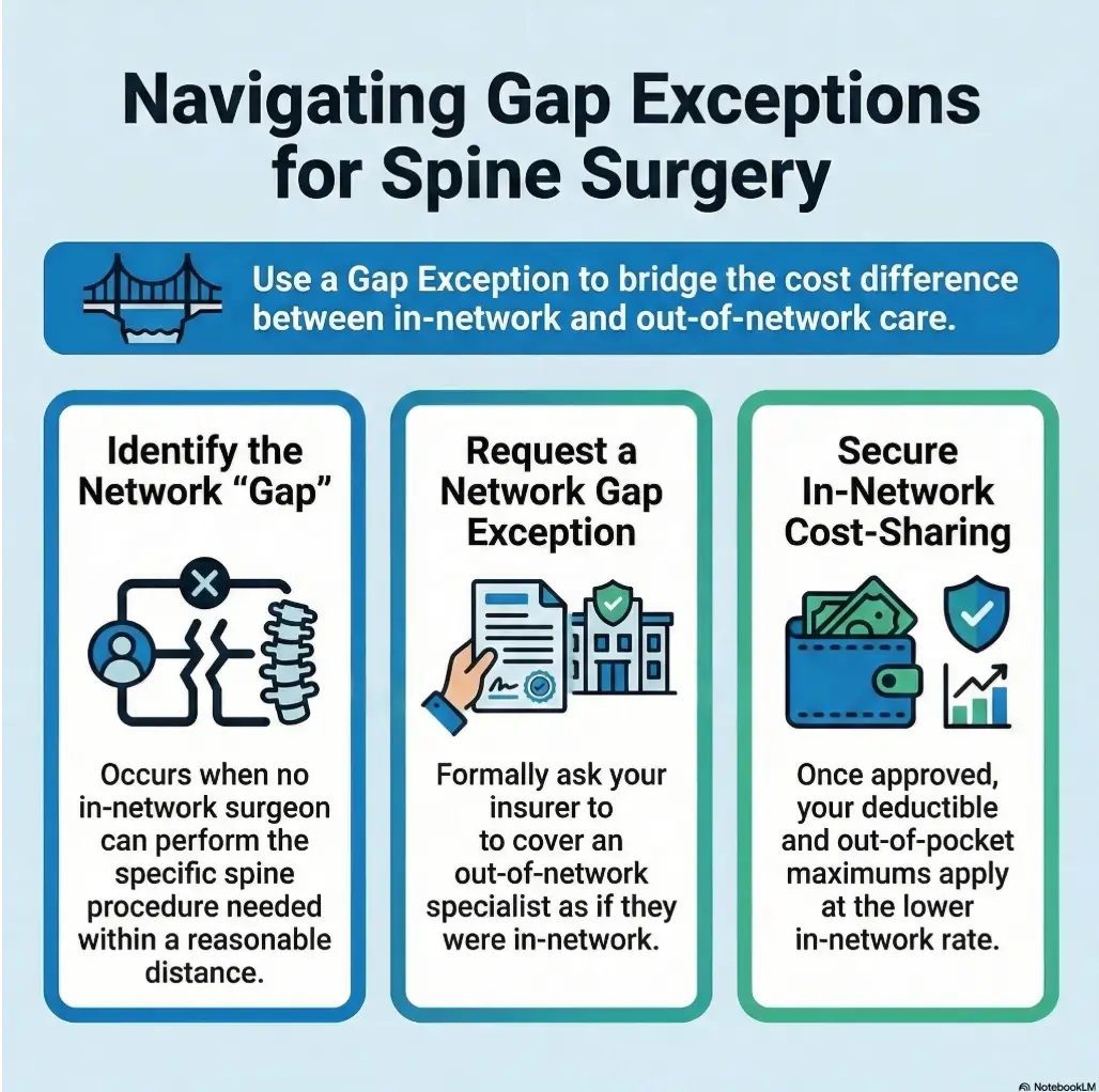 out of network spine surgeon gap exception