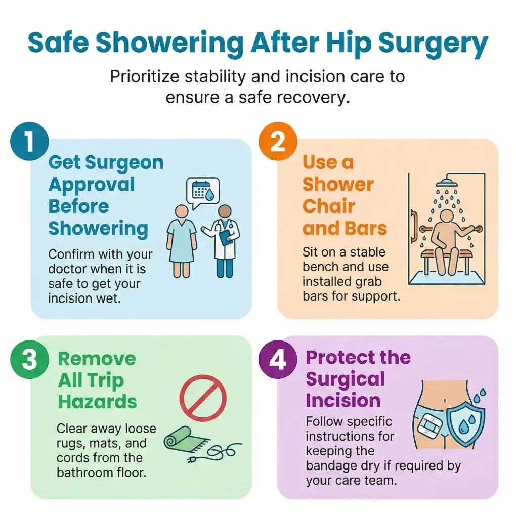 showering after hip surgery