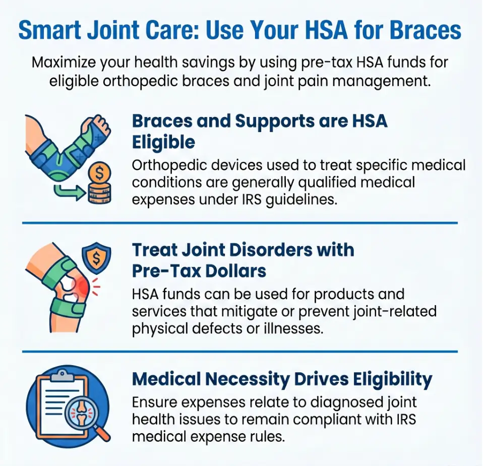 Orthopedic Pain Management With HSA Eligible Braces and Supports 3 HSA eligible braces and supports