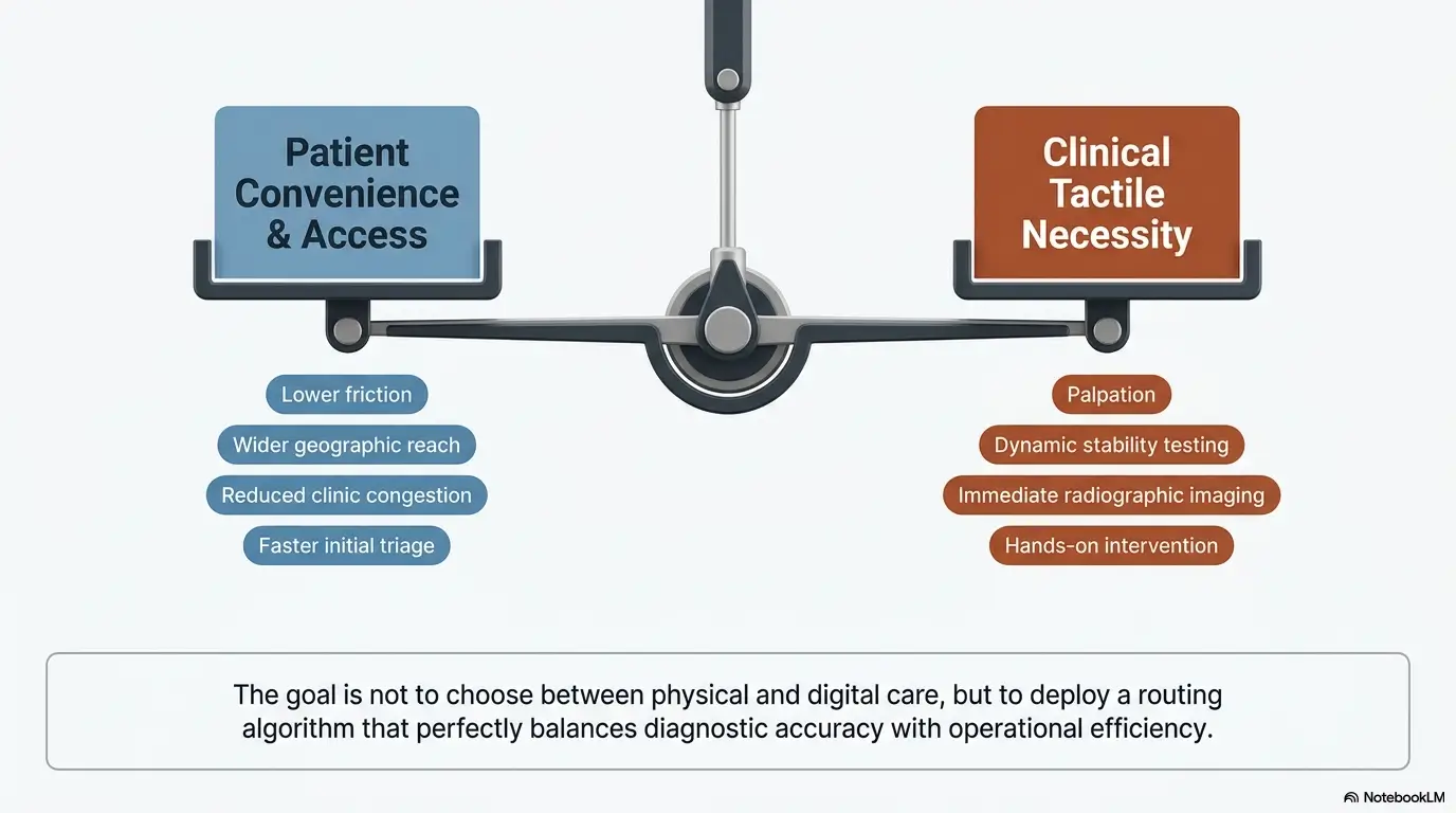 Telehealth vs in-person orthopedics