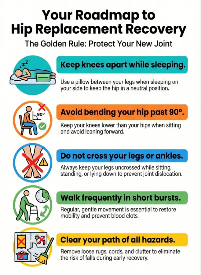 sleeping discomfort after hip replacement