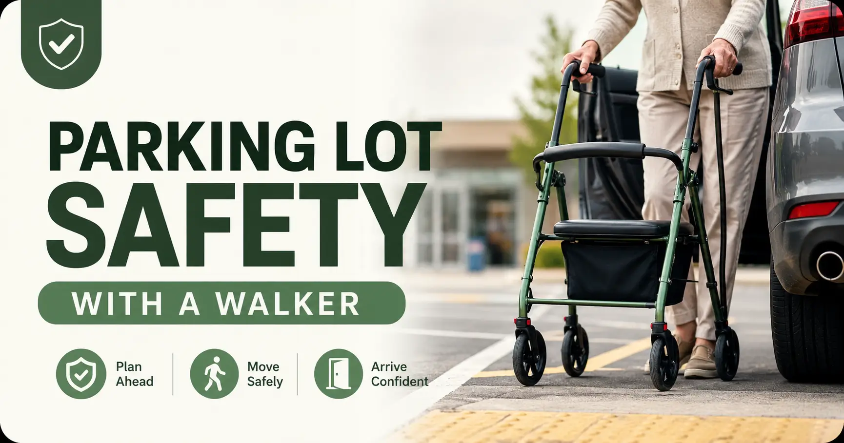 parking lot safety with a walker