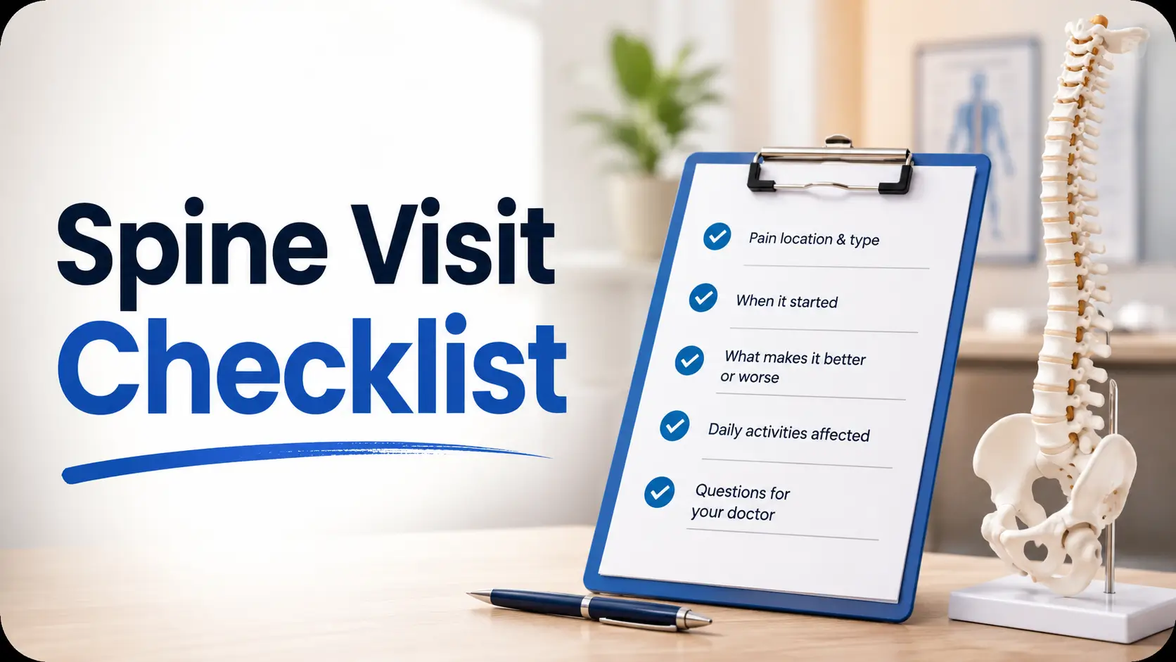 spine doctor visit checklist